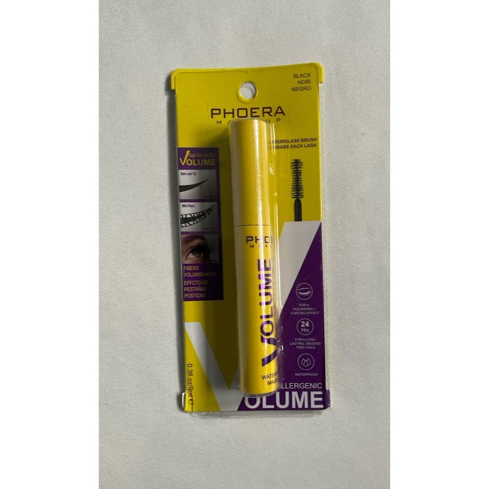 PHOERA Volumizing Waterproof Mascara False Lash Effect Fiber Curling Vegan
